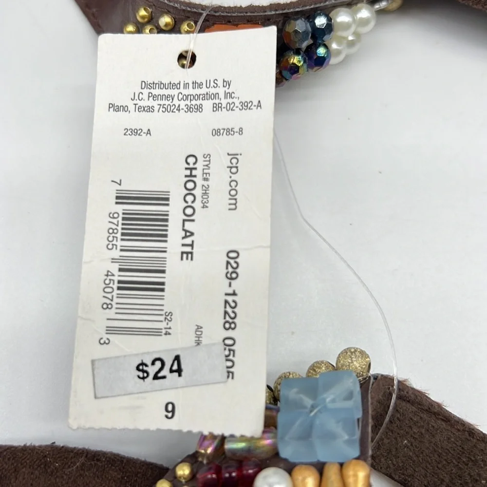Mixit Brown Sandals with Wedge Heel size 9 NWT